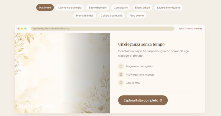 SpecialDay: una soluzione digitale per matrimoni ed eventi